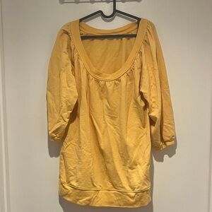 Allen Allen Golden Yellow Short Sleeve Top